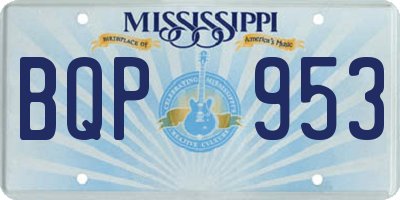 MS license plate BQP953