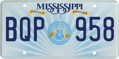 MS license plate BQP958
