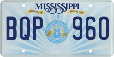 MS license plate BQP960