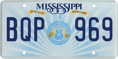 MS license plate BQP969