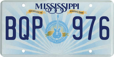 MS license plate BQP976