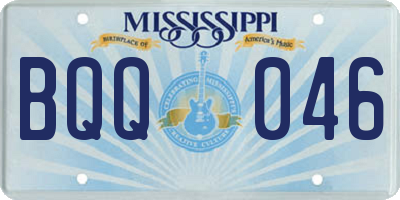 MS license plate BQQ046