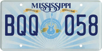MS license plate BQQ058