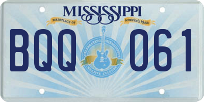 MS license plate BQQ061
