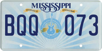 MS license plate BQQ073