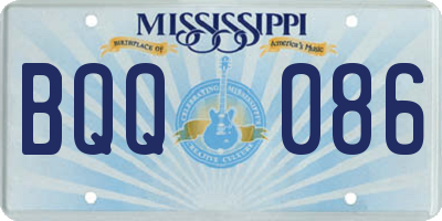 MS license plate BQQ086