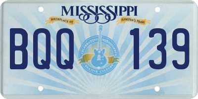 MS license plate BQQ139