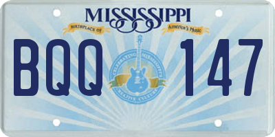 MS license plate BQQ147