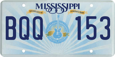MS license plate BQQ153