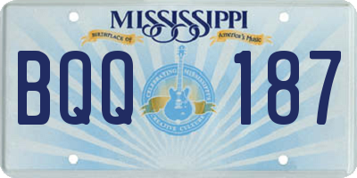 MS license plate BQQ187