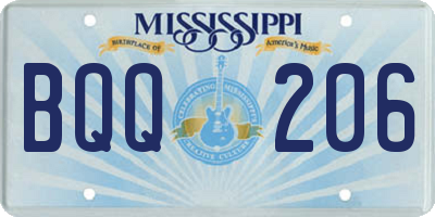 MS license plate BQQ206
