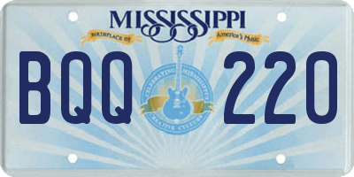 MS license plate BQQ220