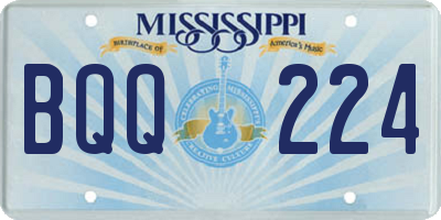 MS license plate BQQ224