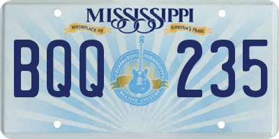 MS license plate BQQ235