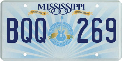 MS license plate BQQ269