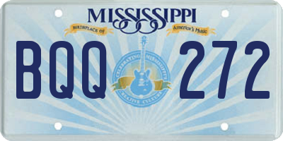 MS license plate BQQ272