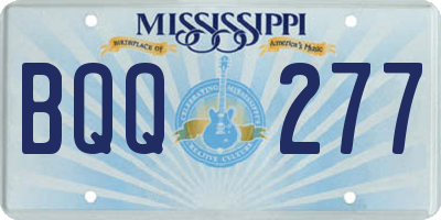 MS license plate BQQ277