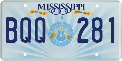 MS license plate BQQ281