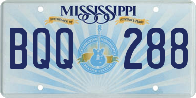 MS license plate BQQ288