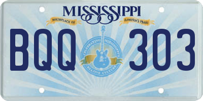 MS license plate BQQ303