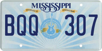 MS license plate BQQ307