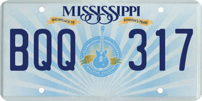 MS license plate BQQ317