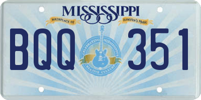 MS license plate BQQ351