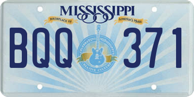 MS license plate BQQ371