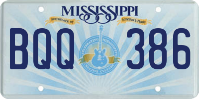 MS license plate BQQ386