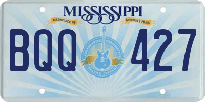 MS license plate BQQ427