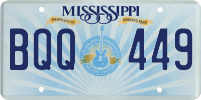 MS license plate BQQ449