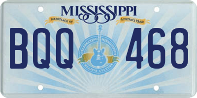 MS license plate BQQ468