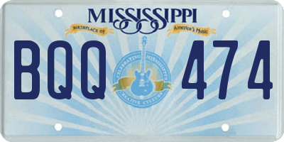 MS license plate BQQ474