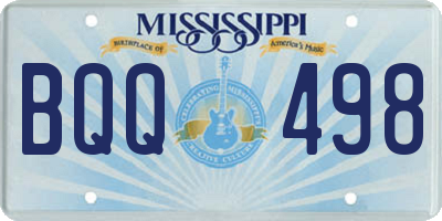 MS license plate BQQ498