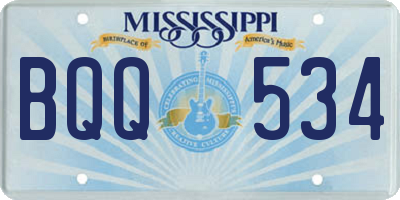 MS license plate BQQ534