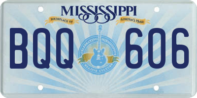 MS license plate BQQ606