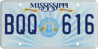 MS license plate BQQ616
