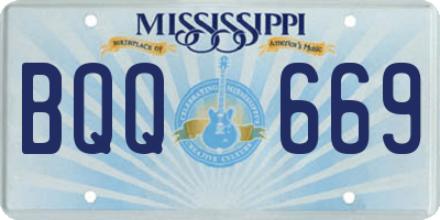 MS license plate BQQ669
