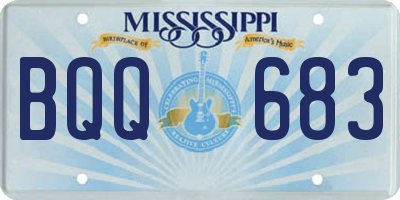 MS license plate BQQ683