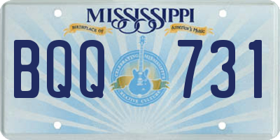 MS license plate BQQ731