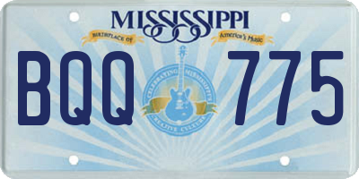 MS license plate BQQ775