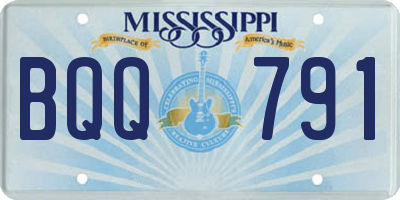 MS license plate BQQ791