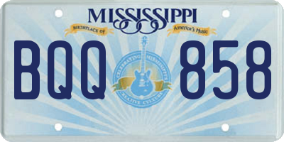 MS license plate BQQ858