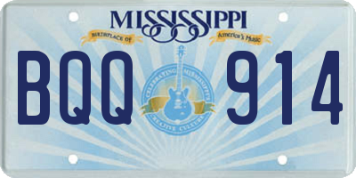 MS license plate BQQ914