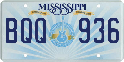 MS license plate BQQ936
