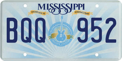 MS license plate BQQ952