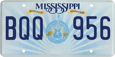 MS license plate BQQ956