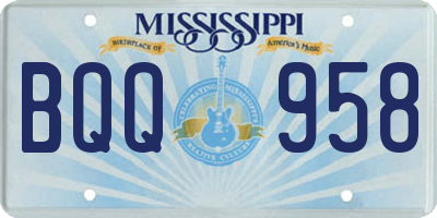 MS license plate BQQ958