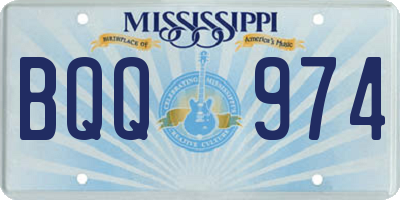 MS license plate BQQ974