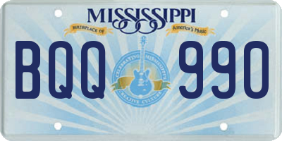 MS license plate BQQ990